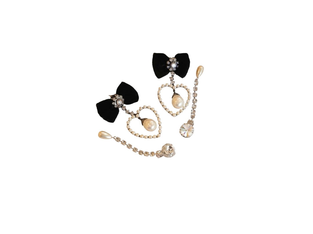 Miu Miu Miu Miu Pearls Set Earrings Crystal White