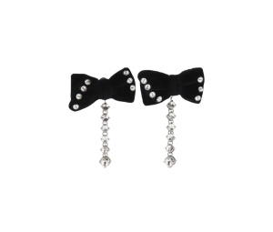 Buy Miu Miu Velvet Bow Crystal Clip-on Earrings Black at Sasom – Authentic and Ready to Ship