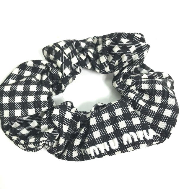 Miu Miu MIUMIU logo hair accessories hair rubber Scrunchie Nylon Black/White Unused - view 2