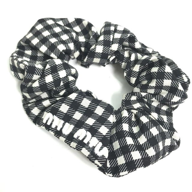 Miu Miu MIUMIU logo hair accessories hair rubber Scrunchie Nylon Black/White Unused - view 3