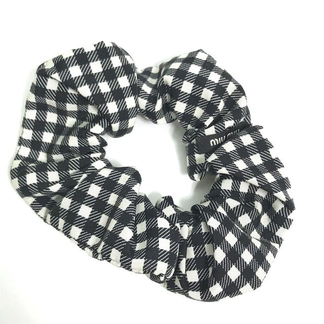 Miu Miu MIUMIU logo hair accessories hair rubber Scrunchie Nylon Black/White Unused - view 5