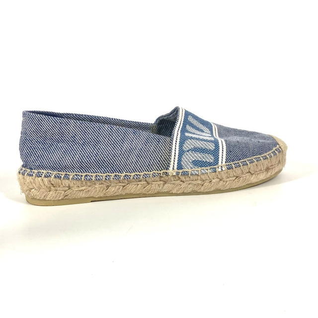 Miu Miu MIUMIU logo Shoes Slip-on Flats Espadrille cotton blue/White - view 3