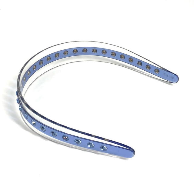 Miu Miu MIUMIU Rhinestone hair accessories headband hair band Katyusha Plastic blue - view 3