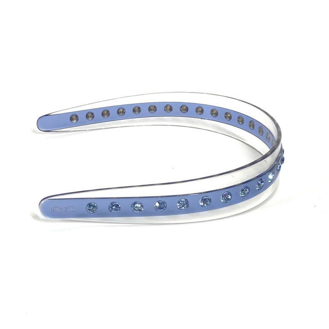 Miu Miu MIUMIU Rhinestone hair accessories headband hair band Katyusha Plastic blue - view 4