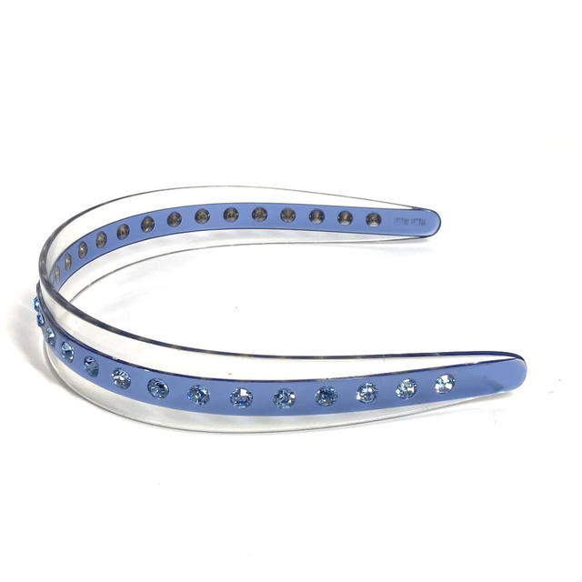 Miu Miu MIUMIU Rhinestone hair accessories headband hair band Katyusha Plastic blue - view 5