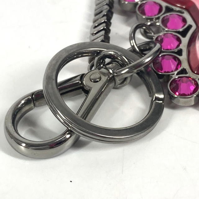 Miu Miu MIUMIU ribbon rhinestone ribbon Bag Charm Key Holder Metal pink - view 5