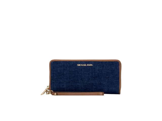 Michael Kors Michael Kors Jet Set Travel Large Continental Wallet Wristlet Zip Around Indigo Blue - view 1