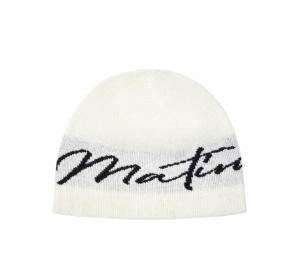 Buy Matin Kim Matin Logo Script Beanie Ivory at Sasom – Authentic and Ready to Ship