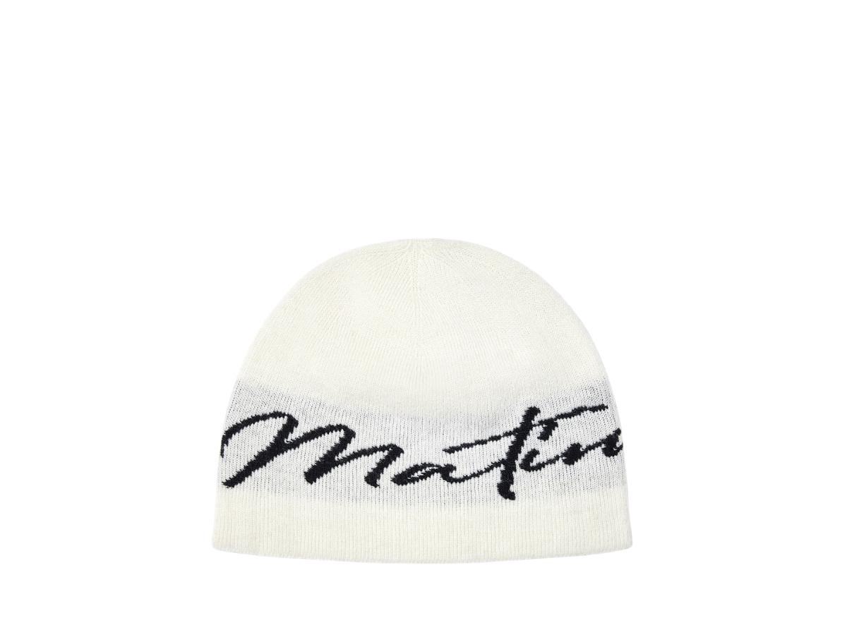 Matin Kim Matin Kim Matin Logo Script Beanie Ivory