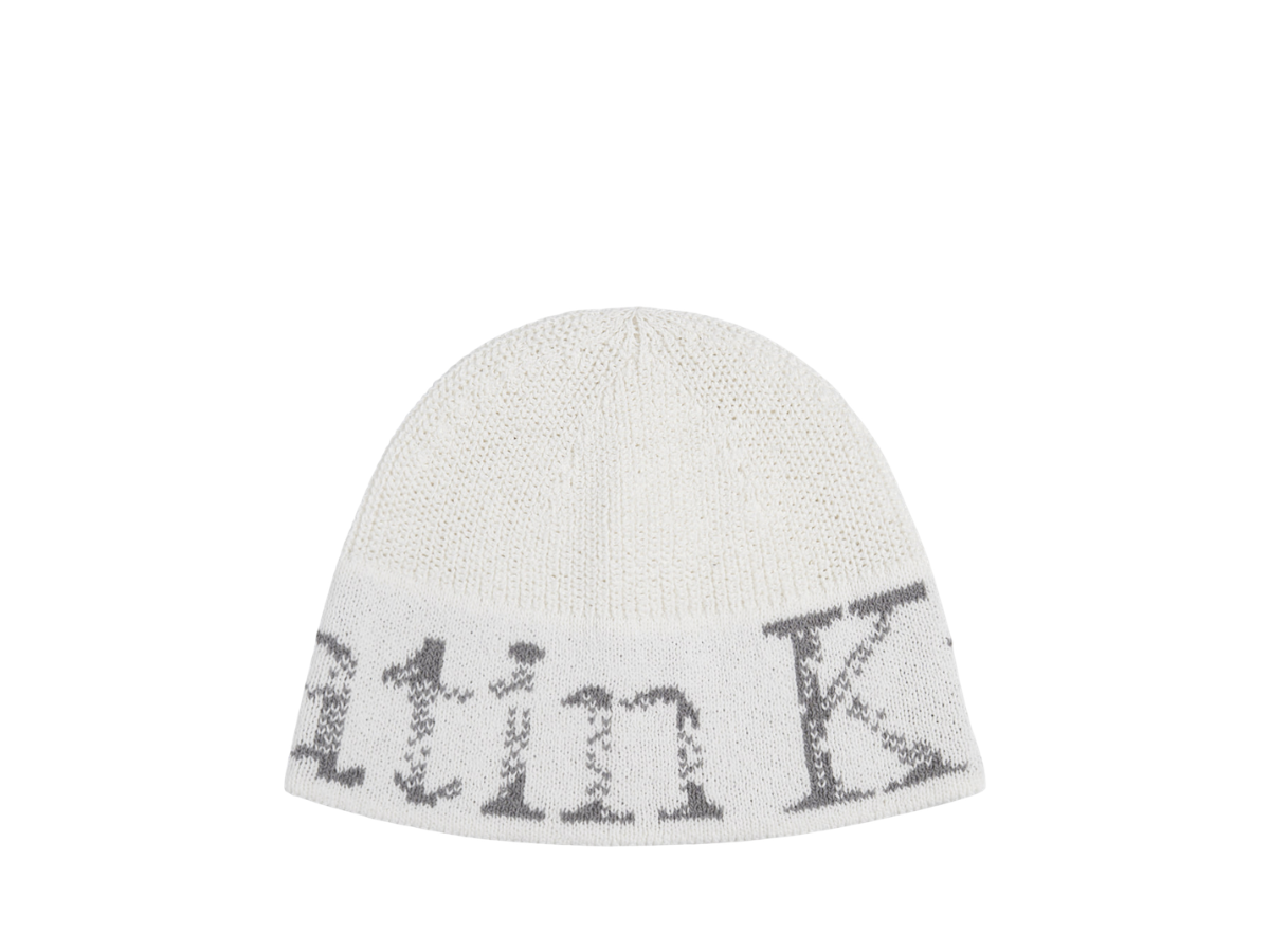 Matin Kim Matin Kim Cracked Logo Light Bucket Beanie Ivory