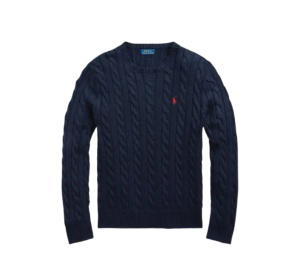 Buy Polo Ralph Lauren Cable-Knit Cotton Sweater Navy at Sasom – Authentic and Ready to Ship