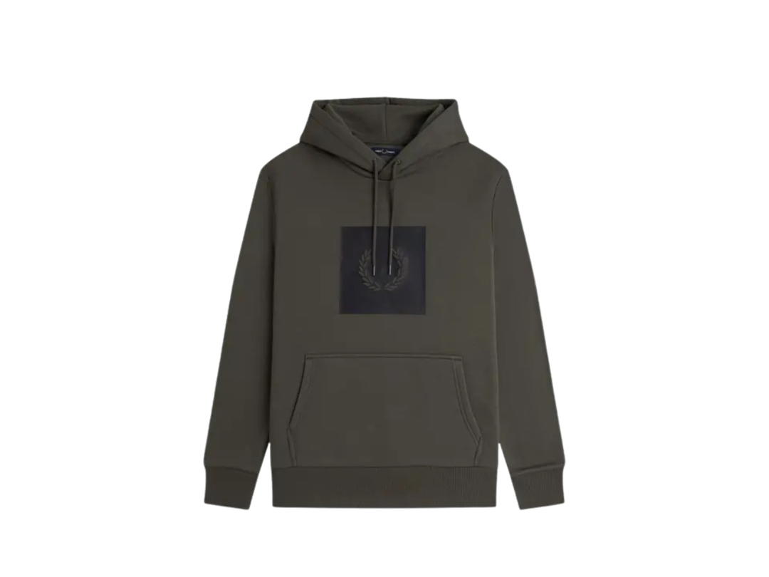 Fred Perry Fred Perry Box Graphic Hooded Sweatshirt Smoky Green