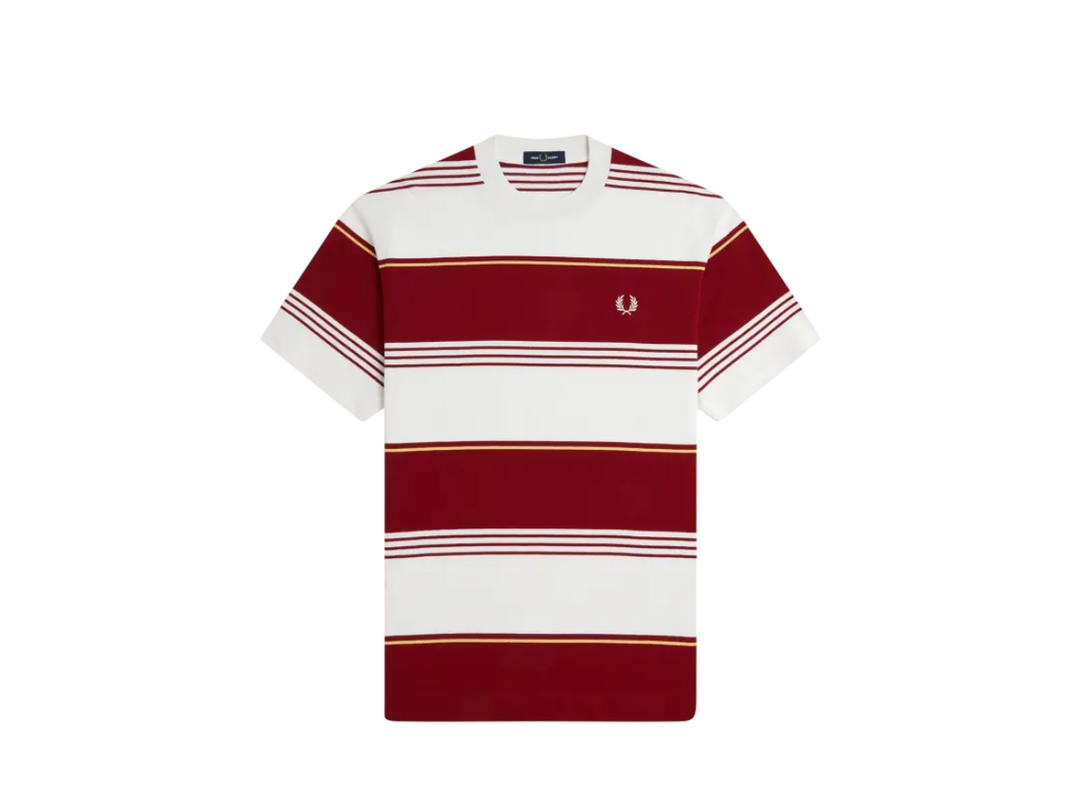 Fred Perry Fred Perry Heavyweight Striped T-shirt Red White Striped