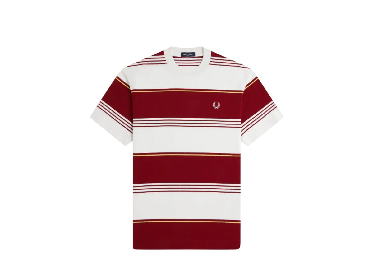 Fred Perry Fred Perry Heavyweight Striped T-shirt Red White Striped