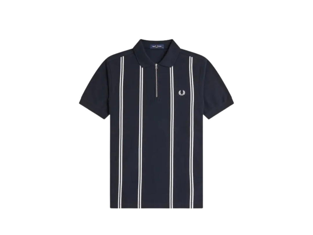 Fred Perry Fred Perry Vertical Stripe Polo Shirt Navy