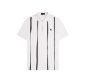 Buy Fred Perry Vertical Stripe Polo Shirt Off White at Sasom – Authentic and Ready to Ship
