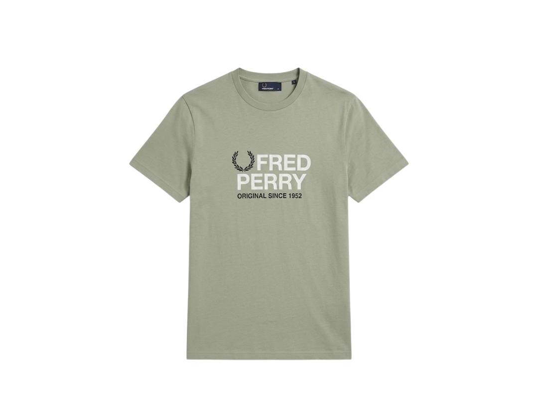 Fred Perry Fred Perry Original Graphic T-Shirt Grey