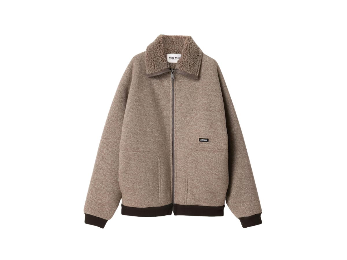Miu Miu Miu Miu Cotton Fleece Zipper Blouson Jacket Cord