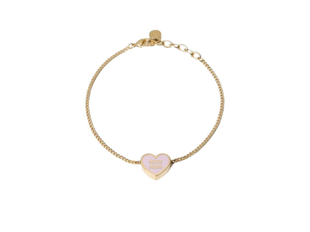 Miu Miu Miu Miu Metal Bracelet Pink Gold