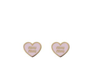 Buy Miu Miu Logo Heart Earrings Pink at Sasom – Authentic and Ready to Ship