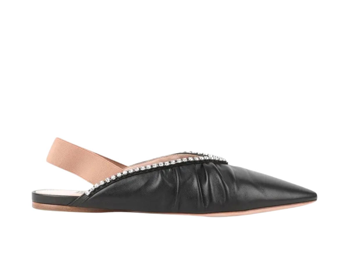 Miu Miu Miu Miu Leather Ballet Flats Black (Women's)