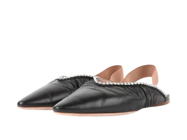 Miu Miu Miu Miu Leather Ballet Flats Black (Women's) - view 2