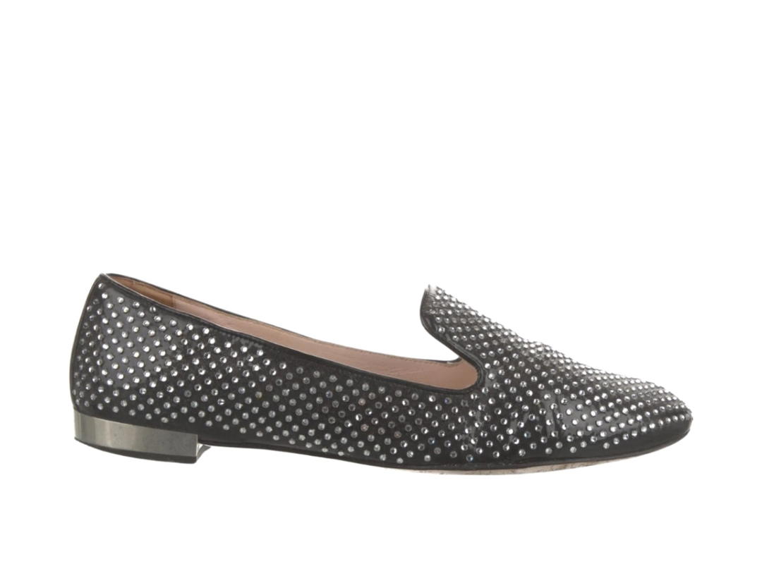 Miu Miu Miu Miu Patent Leather Printed Loafers Black (W)