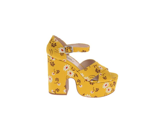 Miu Miu Miu Miu Floral Printed Platform Yellow (Women's) - view 1