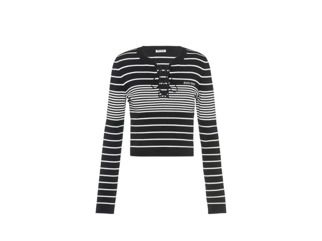 Miu Miu Miu Miu Cotton Sweater Black (Women's)