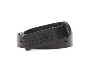 Buy MM6 Maison Margiela Numeric Signature Belt In Black Leather at Sasom – Authentic and Ready to Ship