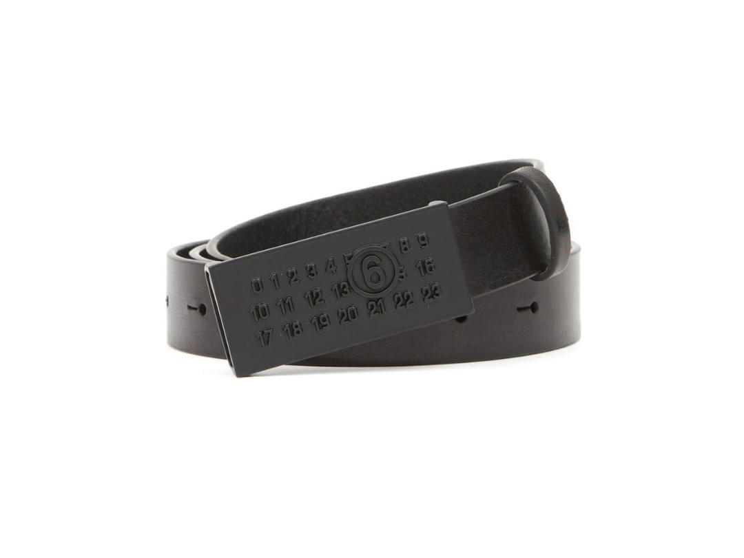 Maison Margiela MM6 Maison Margiela Numeric Signature Belt In Black Leather