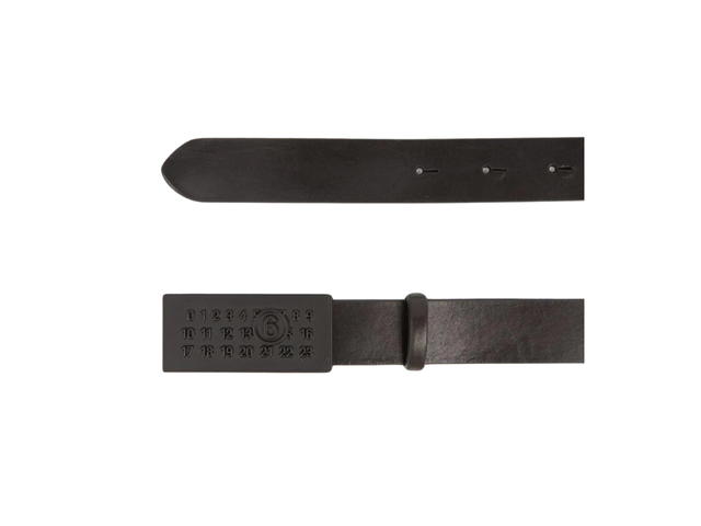 Maison Margiela MM6 Maison Margiela Numeric Signature Belt In Black Leather - view 2