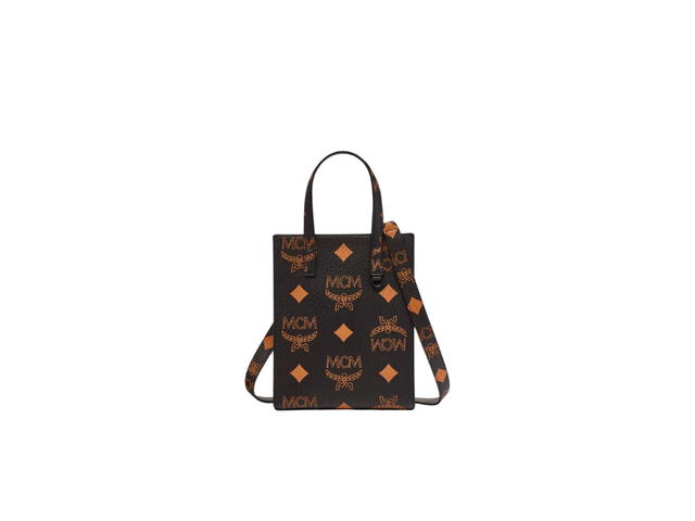 MCM MCM Mini Aren Tote Maxi Visetos Rectangular Tote Bag Black - view 1