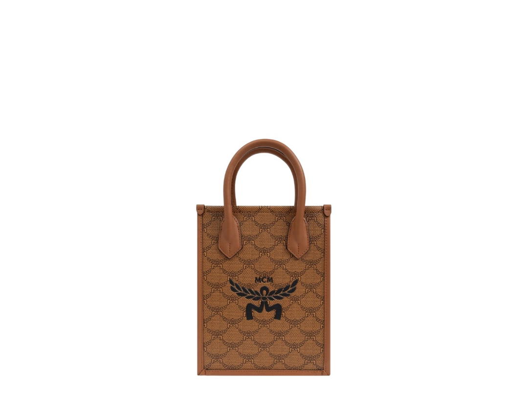 MCM MCM Monogram Printed Shoulder Bag Cognac