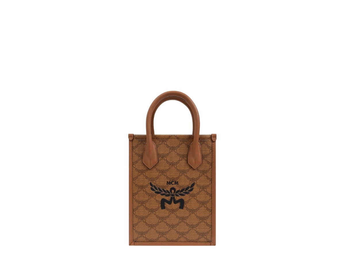 MCM MCM Monogram Printed Shoulder Bag Cognac