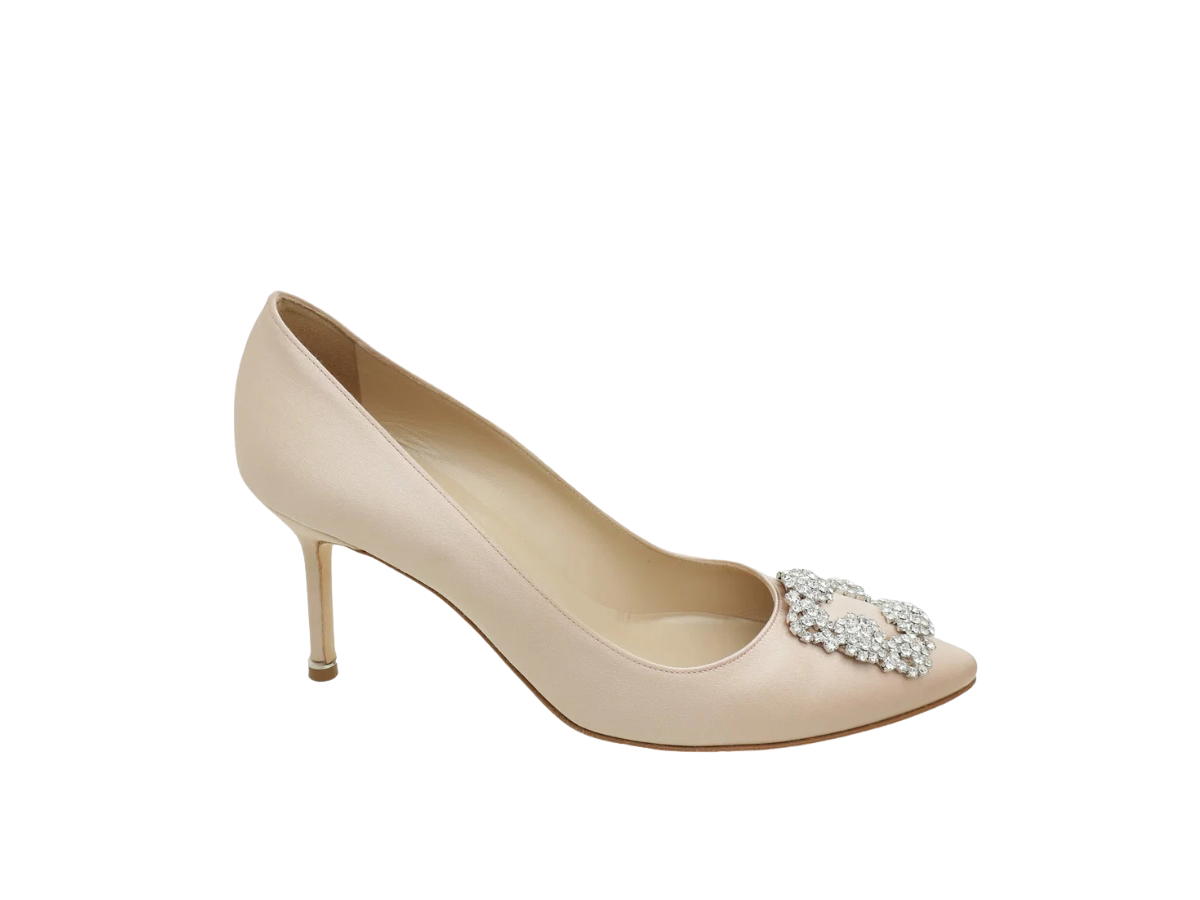 Buy Manolo Blahnik Bicolor Satin Hangisi Beige at Sasom – Authentic and Ready to Ship