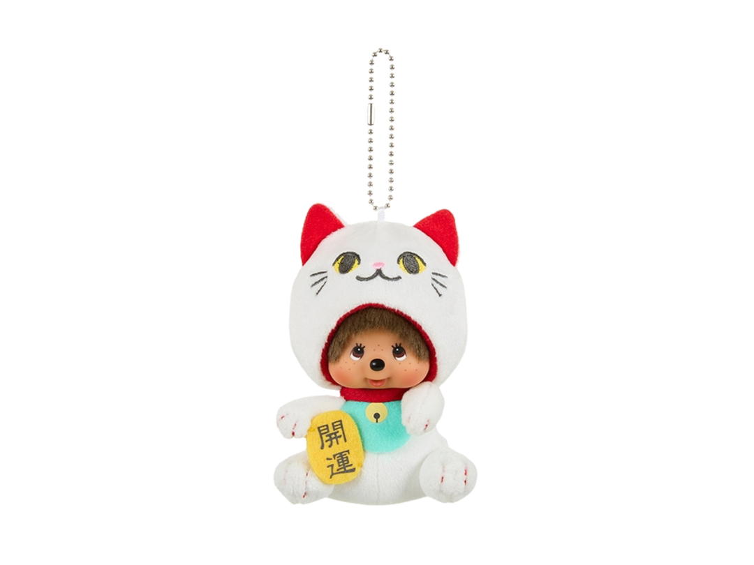 Monchhichi Monchhichi Lucky Cat Monchhichi Ss Big Face Keychain Multicolor