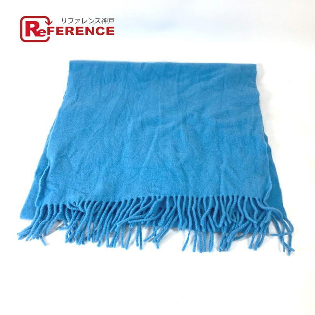 Moncler MONCLER down logo fringe Scarf wool blue - view 1