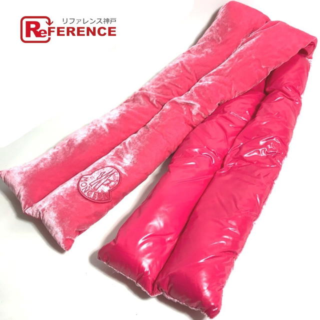 Moncler MONCLER Down velor logo  Scarf Rayon / silk pink Unused - view 1