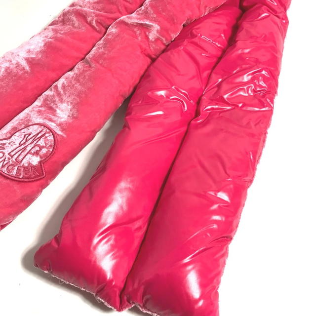 Moncler MONCLER Down velor logo  Scarf Rayon / silk pink Unused - view 4