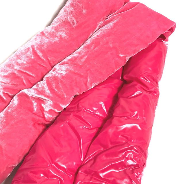 Moncler MONCLER Down velor logo  Scarf Rayon / silk pink Unused - view 5