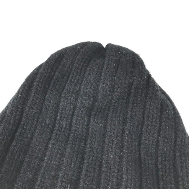 Moncler MONCLER logo beanie hat knit hat knit cap Knit hat wool Black - view 3