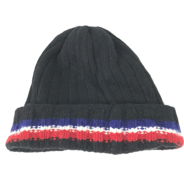Moncler MONCLER logo beanie hat knit hat knit cap Knit hat wool Black - view 5