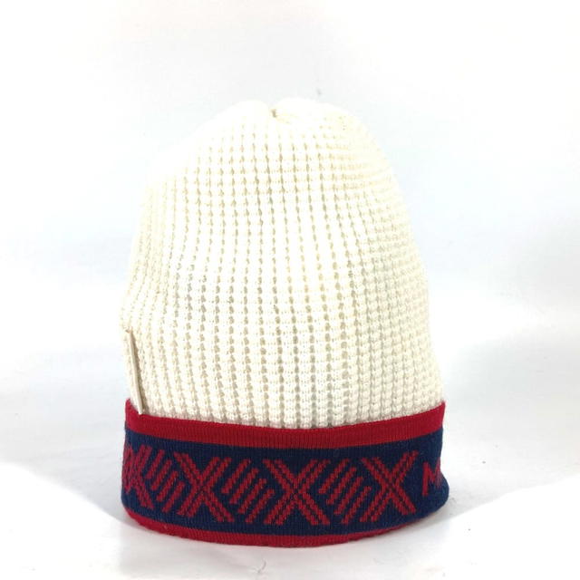 Moncler MONCLER logo beanie hat knit hat knit cap Knit hat wool White/Red x navy - view 3