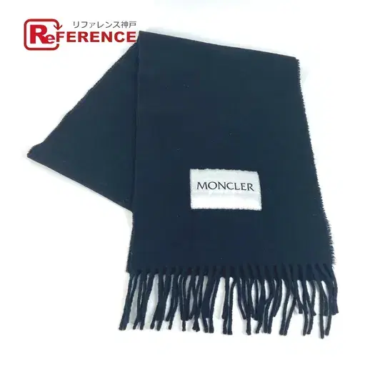 Buy MONCLER logo fringe Scarf wool Black/White at Sasom – Authentic and Ready to Ship