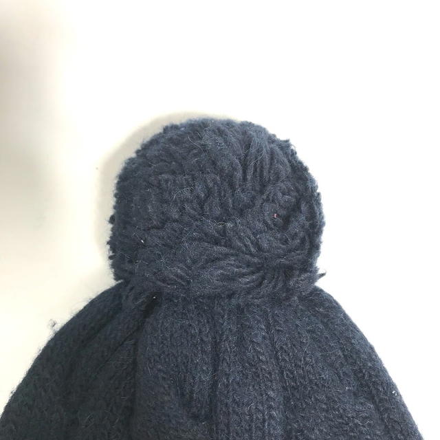 Moncler MONCLER pom pom logo beanie hat knit hat knit cap Knit hat wool / acetate Navy - view 5