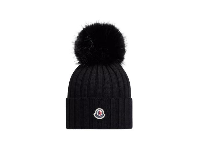 Moncler Moncler Wool Beanie with Pom Pom Black - view 1