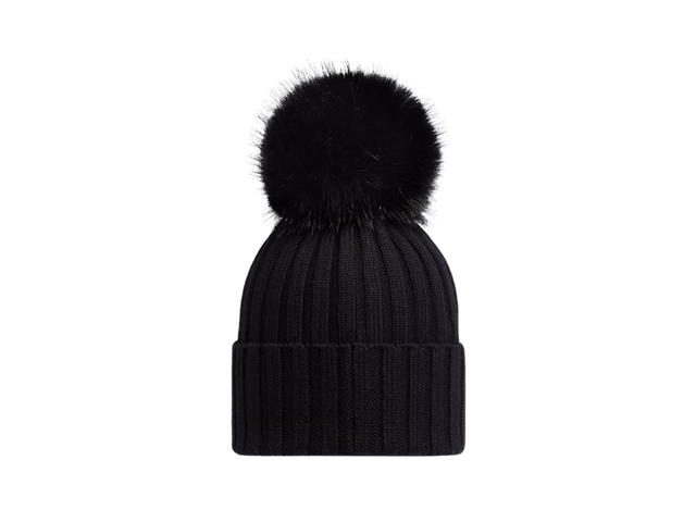 Moncler Moncler Wool Beanie with Pom Pom Black - view 2