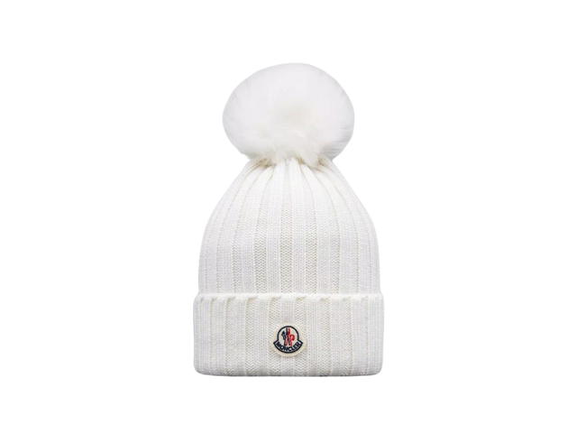 Moncler Moncler Wool Beanie with Pom Pom White - view 1