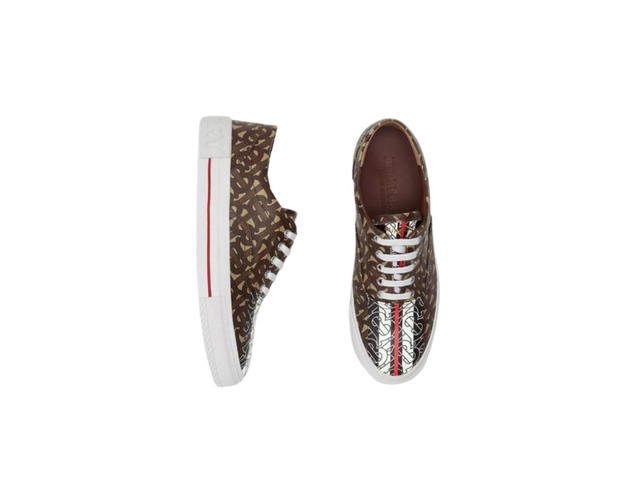 Burberry Monogram Stripe Print E-canvas Sneakers - view 3
